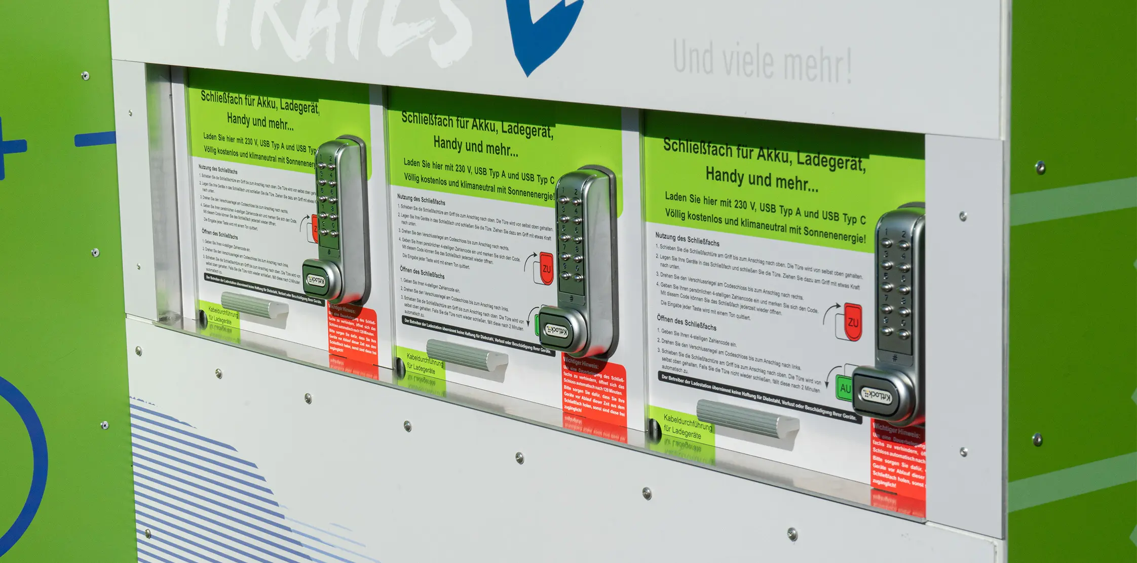 Ladestation Modell Safe mit Schließfächer